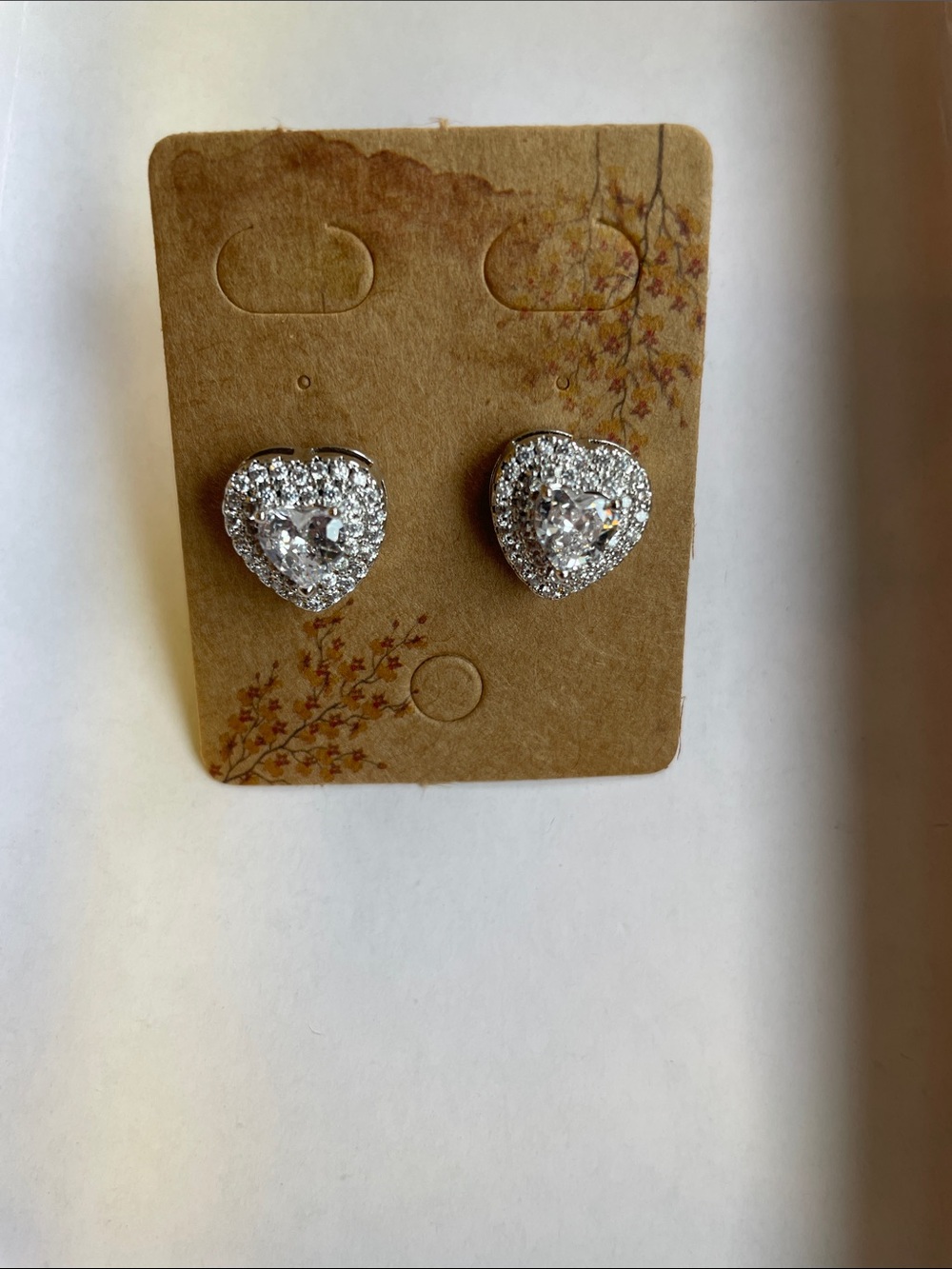 Silver Heart Halo Stud Earrings - Sparkling Silver